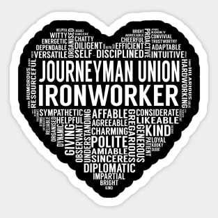 Journeyman Union Ironworker Heart Sticker